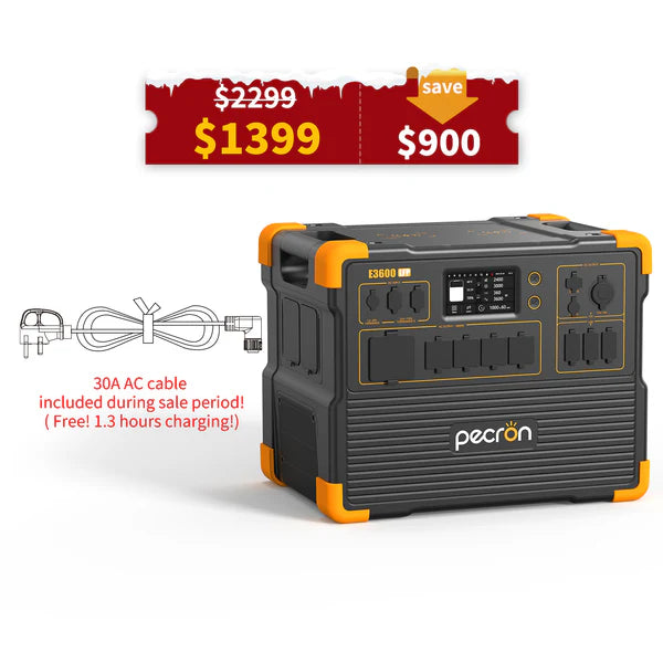 Pecron E3600LFP Portable Power Station 3072Wh, No US Sales Tax, Free US Shipping!