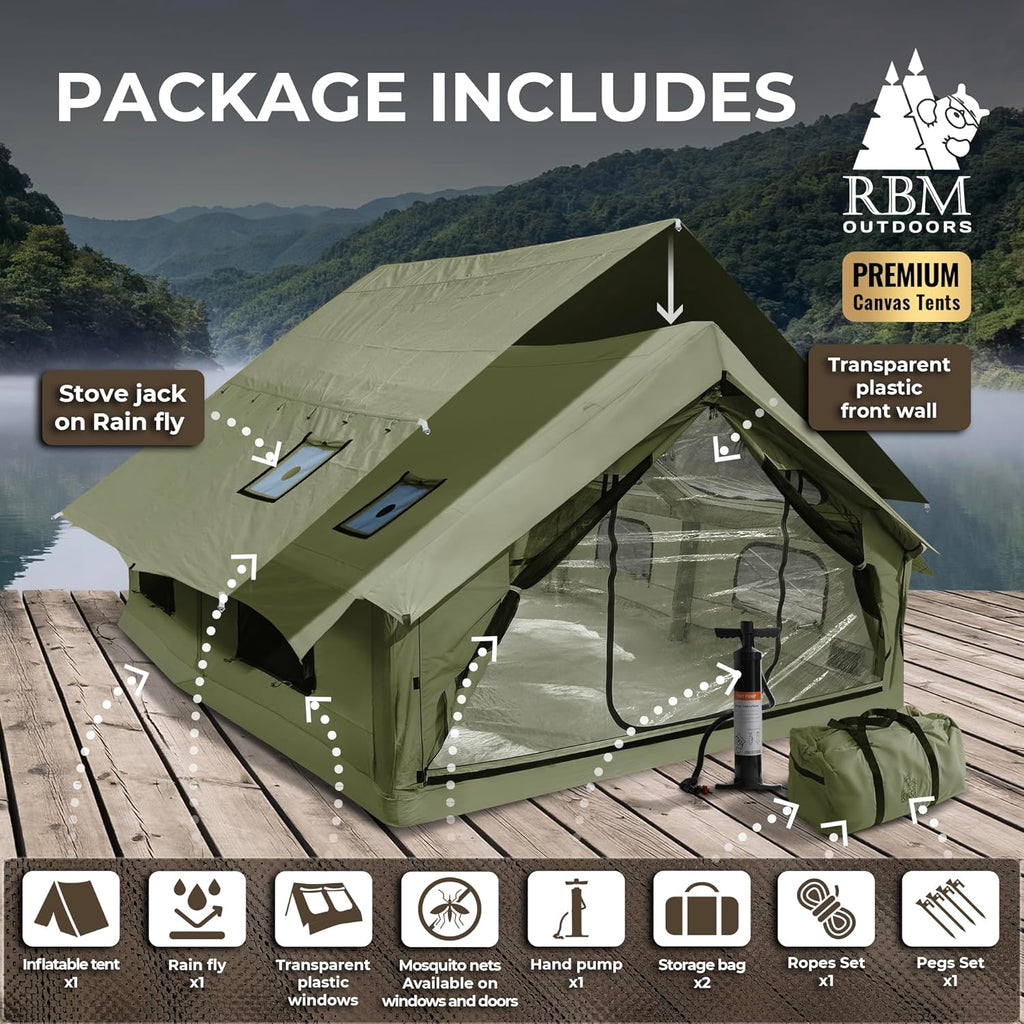 RBM Inflatable tent Panda Large Khaki for 2-6 person, No US Sales Tax, Free US Shipping!