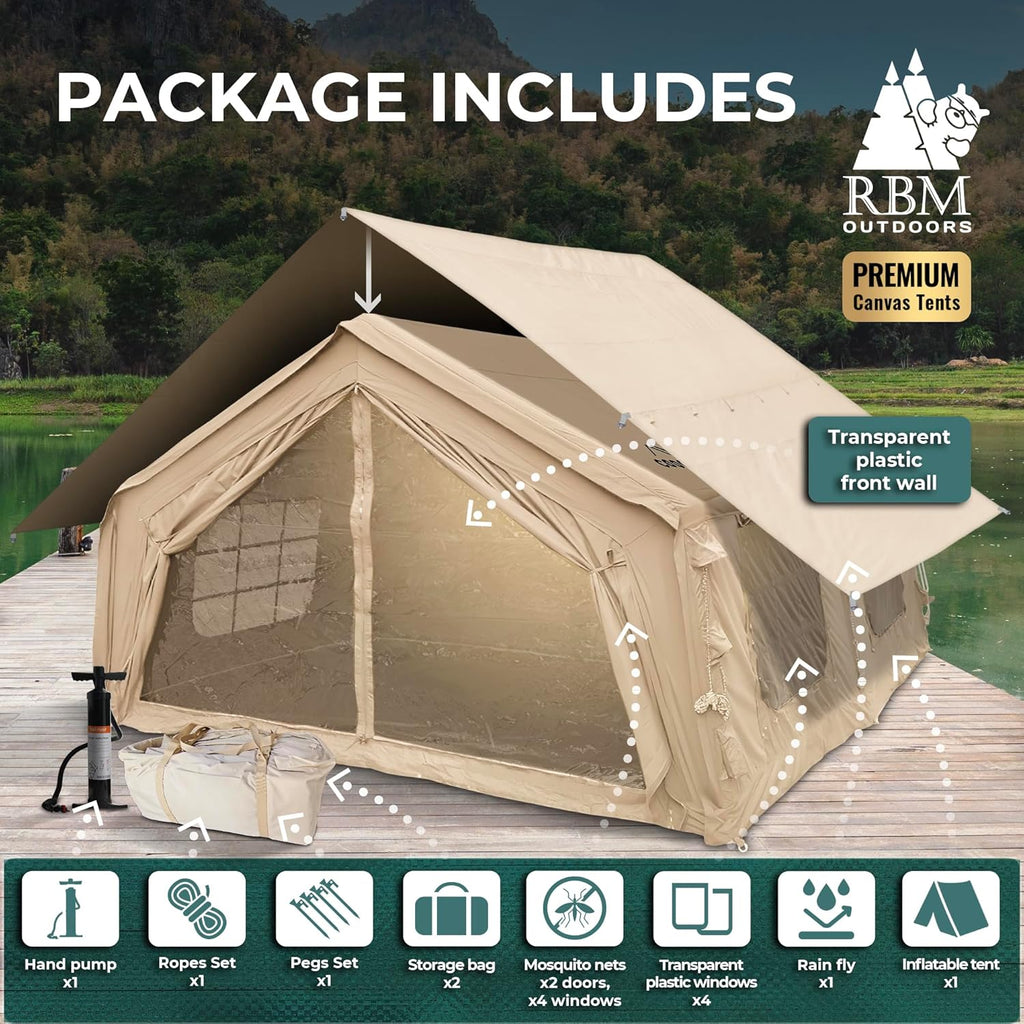 RBM Inflatable tent Koala 7 Beige for 8-10 person, No US Sales Tax, Free US Shipping!