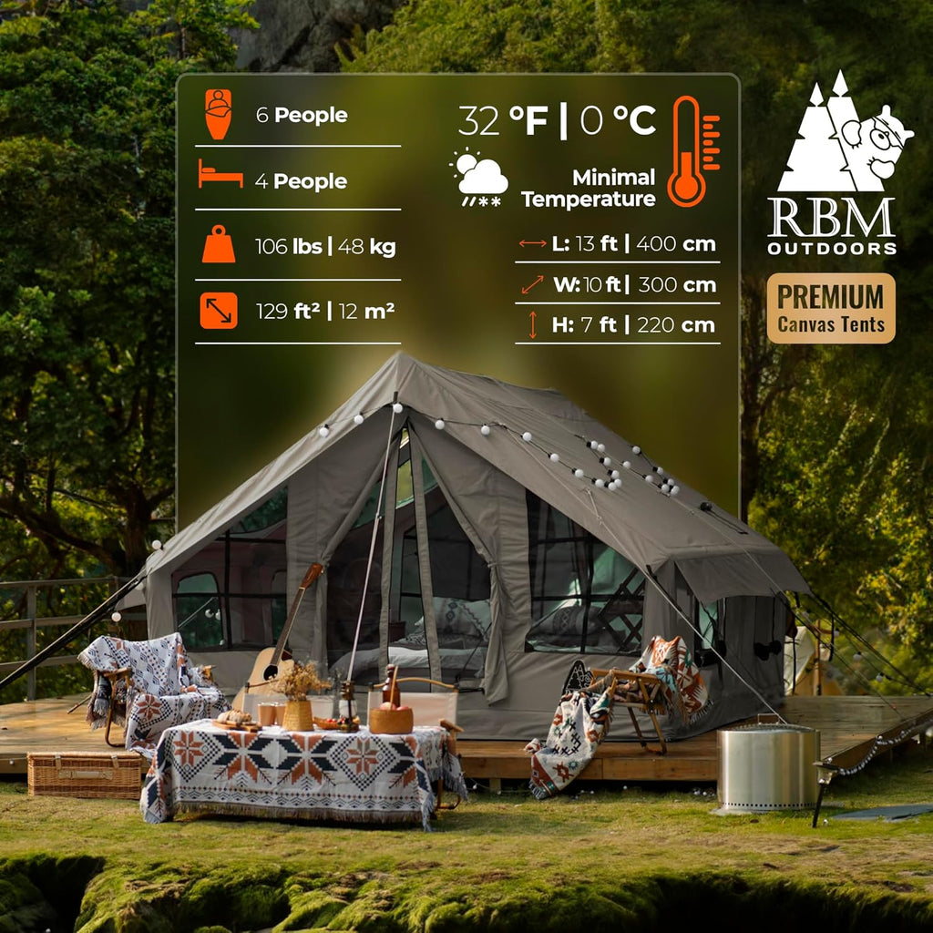 RBM Inflatable tent Panda Large Khaki for 2-6 person, No US Sales Tax, Free US Shipping!